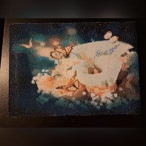 Finished butterfly and flower diamonds paintings